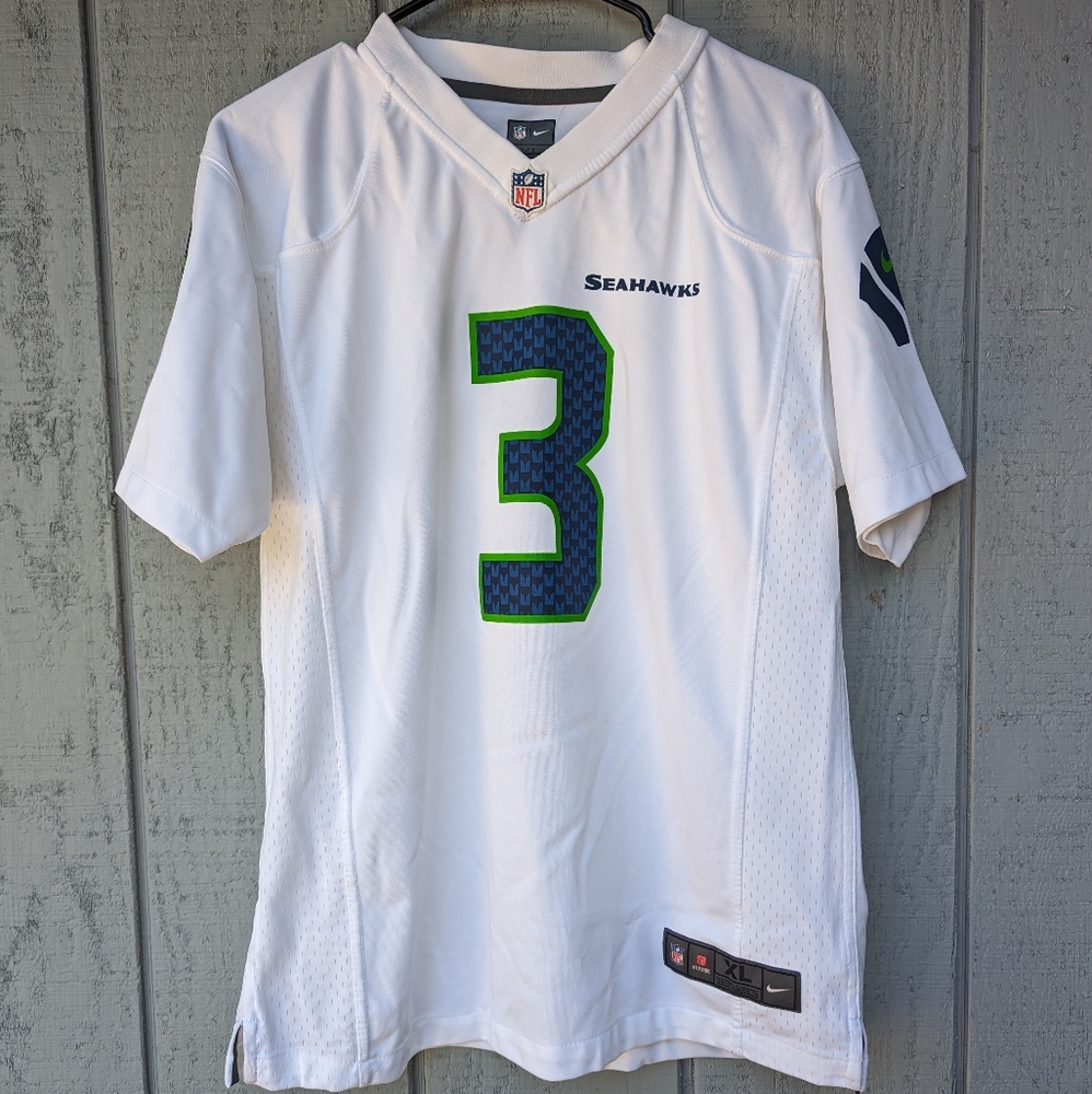 Seahawks XL Boys Youth Wilson 3 White Jersey